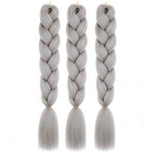 Extensie Păr Jumbo Braid Silver Frost – Păr Sintetic Premium pentru Împletituri Afro - Img 2