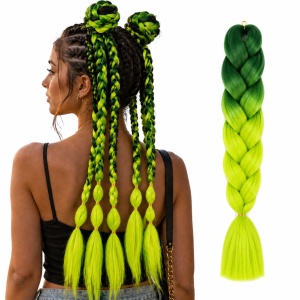 Extensii Păr Sintetic Jumbo Braids Ombre Emerald Neon pentru Împletituri