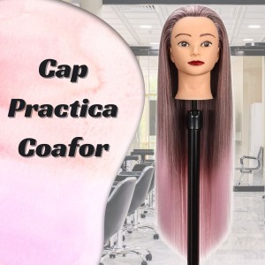 Manechin coafor cu par lung, des, roz ombre, cu suport, CPRO - Img 4