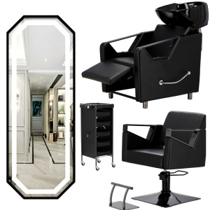 Mobilier frizerie cu un scaun coafor - Amenajare salon infrumusetare
