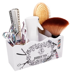 Organizator frizerie Ardette, Alb, 24X16x8cm, Plastic dur, 3 compartimente - Img 1