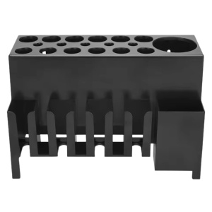Organizator frizerie profesional Negru, pentru perii coafor, masini de tuns, fixare pe masa sau de perete - Img 7