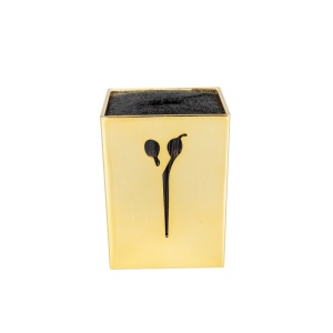 Organizator frizerie și coafor, auriu gold, 8x7x11cm, pentru foarfece, piepteni, clame - Img 3
