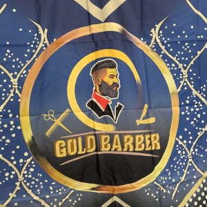 Pelerină frizerie Tuns, Profesională, Lunga, Design Barber, Albastra - Img 3