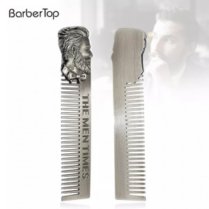 Pieptene barba metalic frizerie coafor Ardette, sterilizabil, model The Men Time - Img 3