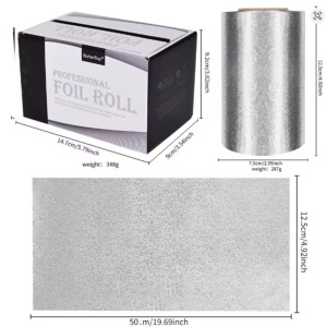 Rola folie aluminiu profesionala pentru vopsit parul, 12 cm X 50 m, frizerie, coafor - Img 7