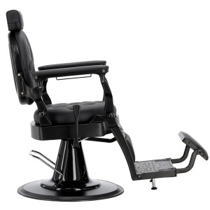 Scaun frizerie negru – hidraulic, rabatabil, cu tetiera, stil vintage industrial - Img 5