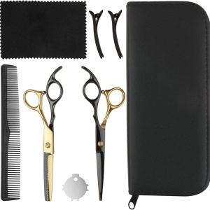 Set foarfeca de tuns si filat 6" pentru frizerie coafor cu geanta frizerie, Dorian - Img 1
