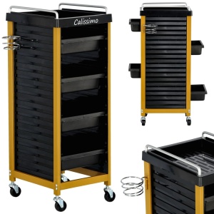 Set Mobilier frizerie cu 1 post de lucru, scaun coafor, scafa, oglinda salon 90cm LED - Img 6