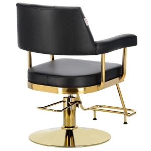 Set mobilier frizerie si coafor cu scaun coafor si unitate de spalare, Negru cu Auriu - Img 4