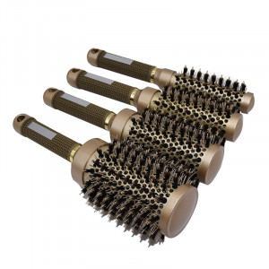 Set perii coafor rotunde, 4 bucati, nano ceramice, profesionale, pentru frizerie - Img 5