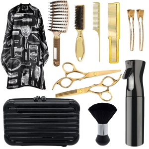 Set profesional frizerie Ardette, 12 piese, cu accesorii complete pentru tuns, Geanta transport inclusa