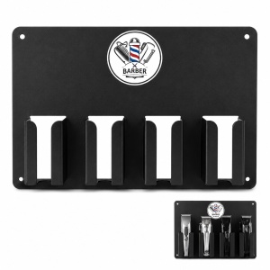 Suport de perete pentru masini de tuns, organizator frizerie, negru, 48x33cm