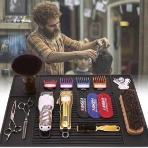 Covoras din cauciuc pentru organizare ustensile frizerie Ardette, antiderapant, 48X33cm - Img 4