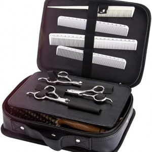Geanta coafor, Alb cu dungi, RF09, pentru frizerie, barber shop - Img 2