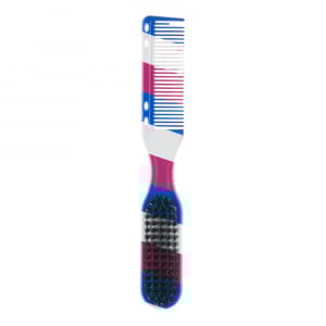 Perie barba dubla, de buzunar, cu pieptene barber, pentru fade - Img 1