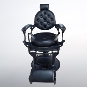 Scaun frizerie Kingsley negru profesional – reglaj hidraulic, spătar ergonomic, bază stabilă - Img 8