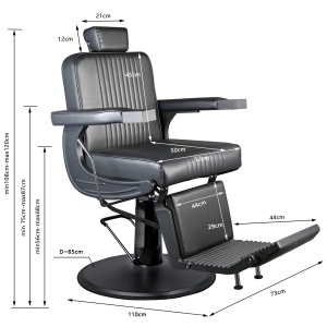 Scaun Frizerie Profesional Darren – Design Full Black și Performanță de Elită - Img 7