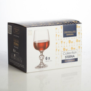 Set 6 pahare vin rosu Bohemia Sterna, cristalin, 230 ml