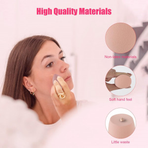 Set bureti machiaj tip beauty blender, 4 bucati, roz, in cutie de depozitare din plastic - Img 5