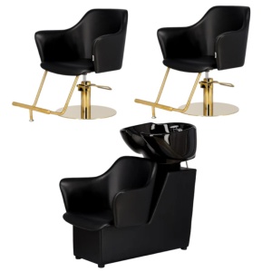 Set complet mobila coafor cu 2 scaune coafura si scafa frizerie, Sophia - Img 1