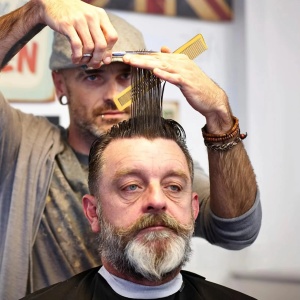 Set frizerie complet profesional cu foarfeca tuns filat, 14 piese, Gold auriu, Barber - Img 11
