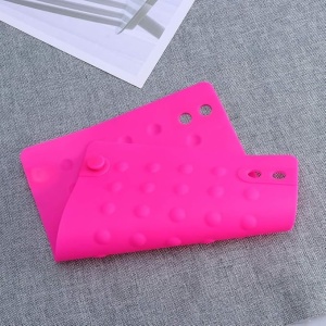 Covoras din silicon protectie termica pentru placa de par, ondulator, roz, 25x18cm - Img 3