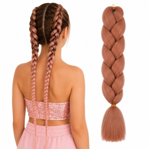 Extensie Păr Jumbo Braid Rose Latte – Păr Sintetic pentru Împletituri Afro