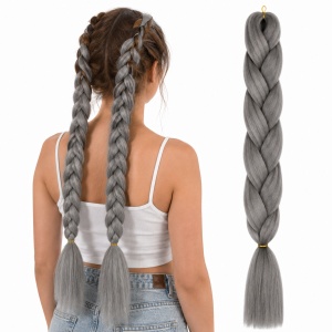 Extensie Păr Jumbo Braid Silver Mist – Păr Sintetic Premium pentru Împletituri Afro