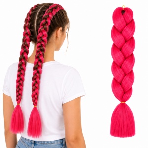 Extensii Jumbo Braid Roz Neon pentru Împletituri Afro – Pink Blossom