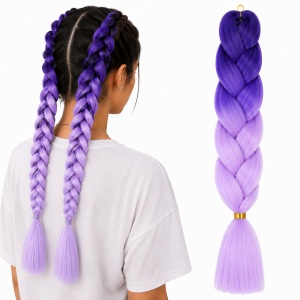 Extensii par sintetic coada jumbo ombre pentru impletituri mov