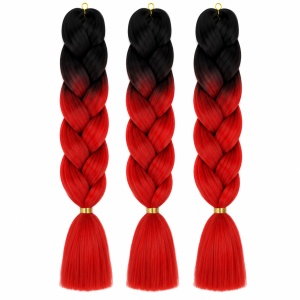 Extensii Păr Sintetic Jumbo Ombre pentru Împletituri Afro – Crimson Shadow - Img 2