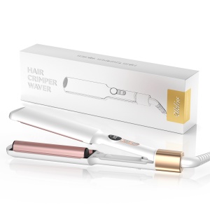 Ondulator de par in valuri pentru bucle, Placa profesionala de ondulat creponat Easy Waves, Negru Gold, Placi ceramice, 5 trepte temperatura - Img 4