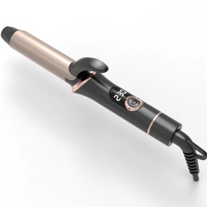 Ondulator de par profesional pentru bucle mari, 25 mm, Temperatură Reglabilă 120-200°C, Afișaj LCD, Negru cu Auriu - Img 4