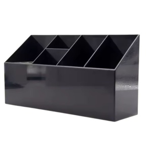 Organizator ustensile frizerie, Negru, fixare de perete sau pe masa, 5 compartimente - Img 7