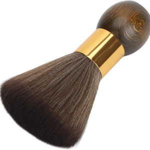 Pamatuf frizerie profesional cu maner din lemn, peri desi, calitate premium, finisaje gold - Img 7