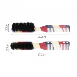 Perie barba dubla, de buzunar, cu pieptene barber, pentru fade - Img 2