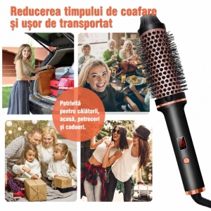 Perie electrica pentru volum cu aer cald pentru coafat parul, uscare, indreptare, bucle si styling - Img 10