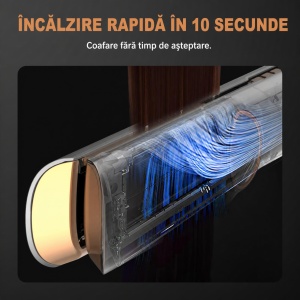 Placă de Îndreptat Părul cu Aer Cald 2 în 1 – Uscător de Păr și Aparat de Îndreptat, Uscare și Îndreptare Simultană, Hair Straightener, Gri - Img 10