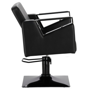 Scaun coafor negru, hidraulic, ecopiele, pentru frizerii si barbershop - Img 2