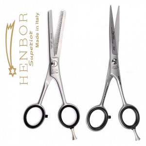 Set Foarfeca de tuns 6" si filat 5.5" Henbor ITALIA Top Line pentru frizerie coafor salon