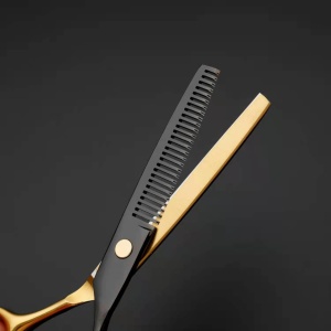 Set foarfeca de tuns si filat 6" pentru frizerie coafor cu geanta frizerie, Dorian - Img 3