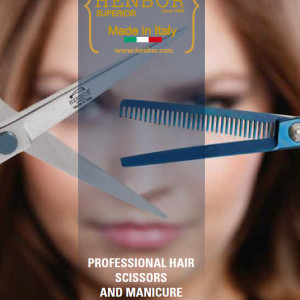Set kit frizerie coafor BESAM cu foarfeca tuns filat Henbor Italia Top Line - Img 4