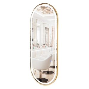 Set Mobilier salon înfrumusețare premium – 2 scaune coafor, scafă profesională, oglinzi LED aurii ovale170x70 cm, cadouri incluse - Img 6