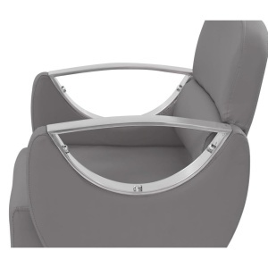 Set Scafa frizerie cu 2 scaune coafor, gri cu argintiu si 2 oglinzi frizerie silver LED - Img 5