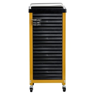 Ucenic coafor frizerie profesional, 4 sertare, BR027, negru cu auriu, plastic dur cu metal - Img 3