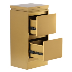 Ucenic frizerie si coafor, 2 sertare, din Metal Auriu, Luxos - Img 3