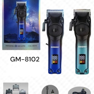 Aparat de tuns profesional GM-8102, fara fir, afisaj LED, incarcare USB, lame din otel inoxidabil - Img 2