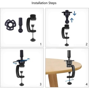 Cap de practică manechin cu păr sintetic 60 cm blond – pentru tuns, coafat, împletituri, accesorii incluse + suport de masă - Img 5