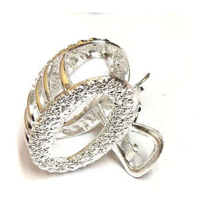 Cleste de par, metalic, argintiu, mic, 2.5cm lungime
